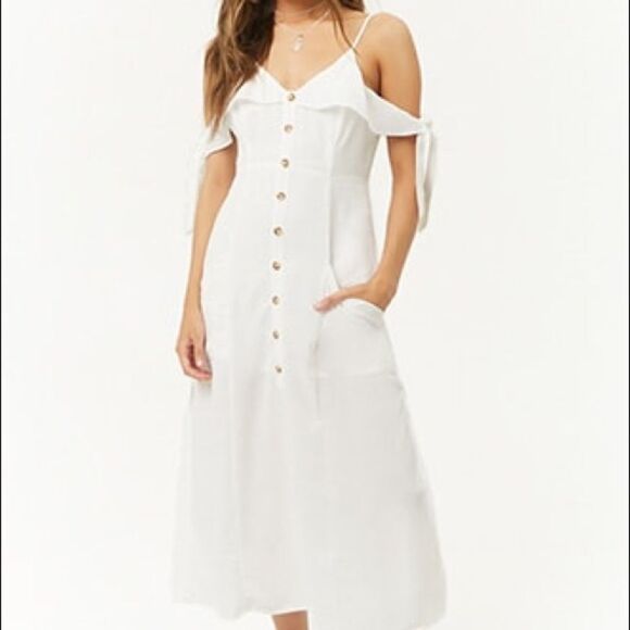✨ Open-Shoulder Midi Dress✨ - Picture 1 of 6
